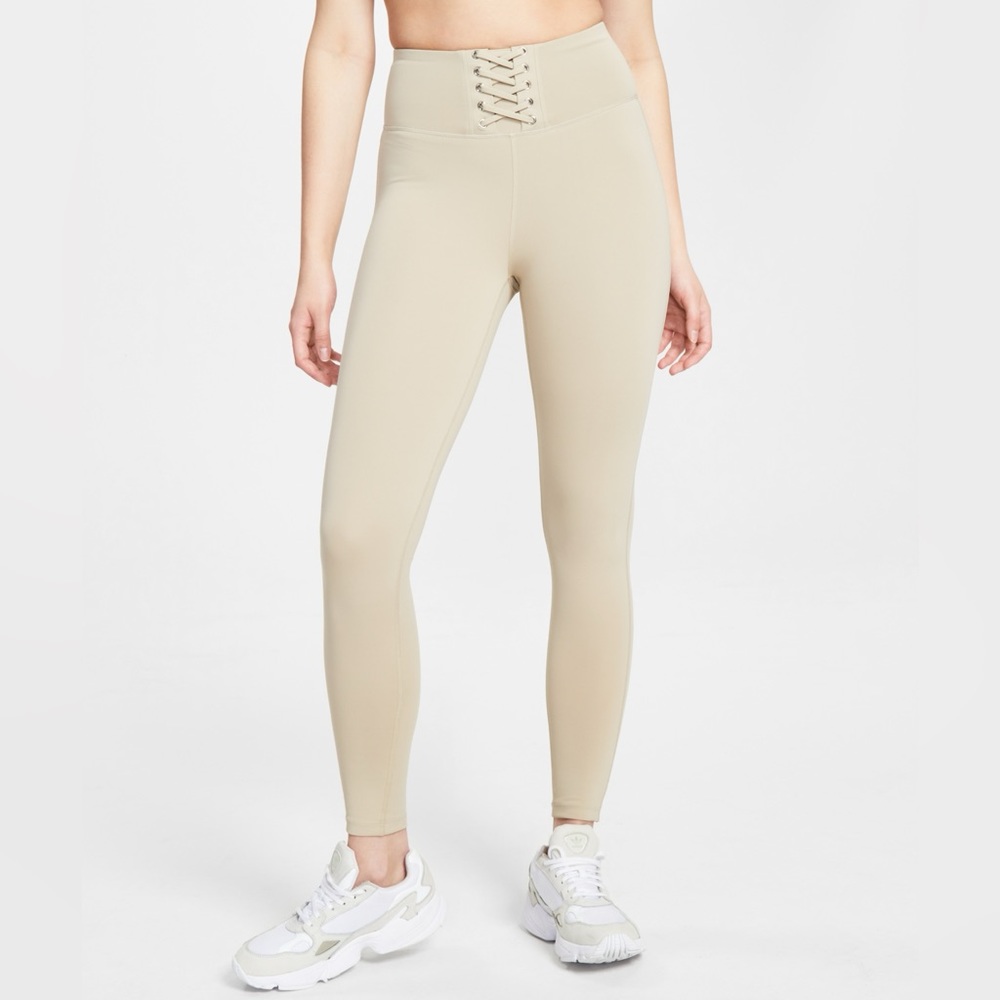 Jenni by Jennifer Moore Womens Lace-Up Leggings Size X-Small Color Sand Tan